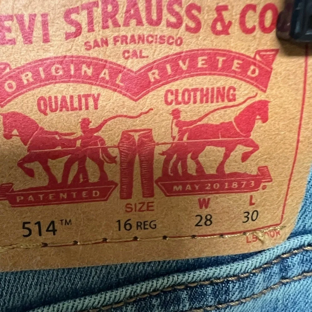 LEVI’S 514 STRAIGHT JEANS REGULAR FIT THROUGH THIGH/ADJUSTABLE WAISTBAND  16 REG